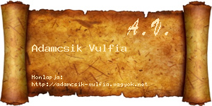 Adamcsik Vulfia névjegykártya